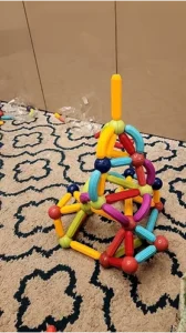 Brastoy Blocos de Bastões Magnéticos – Brinquedo Educativo Infantil com 128 Peças photo review