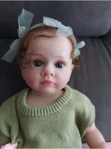 Boneca Bebê Reborn Menina Realista 55cm Silicone Completo – Olhos Azuis, Pode Tomar Banho photo review